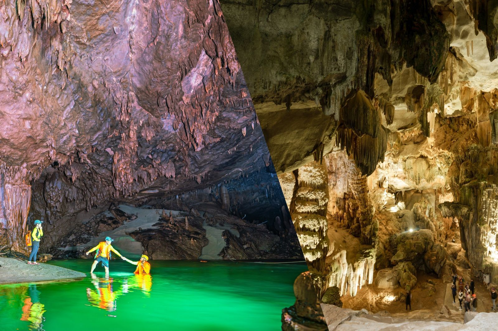 Động Phong Nha có 2 phần là động nước và động khô